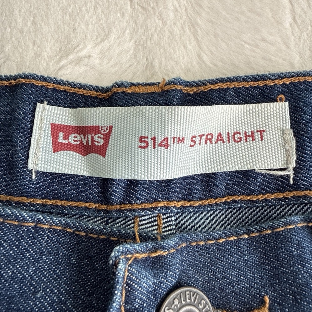 Levi's Adjustable Waist Boys Youth 514 Straight Leg Blue Jeans Size 14R 27x29 - Picture 6 of 7